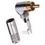 Right Angle Audio Connector, 1 Pole, Shielded, Gold/Nickel Plated