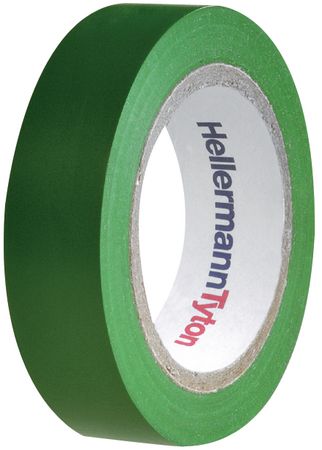 PVC Insulation Tapes, HelaTape Flex 15 green 15 mmx10 m PU=1 ROL, HTAPE-FLEX15GN-15X10, HellermannTyton