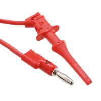 Red 18AWG Silicone Mini Hook to Plug Test Leads, 300V