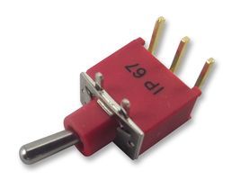 Switch Toggle ON Mom SPDT Round Bat Lever PC Pins 0.1A 20VAC 20VDC PC Mount with Bracket