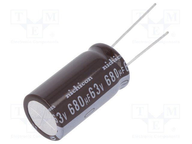 680uF 63V Aluminum Electrolytic Capacitor, Radial, 1.7A, 105C