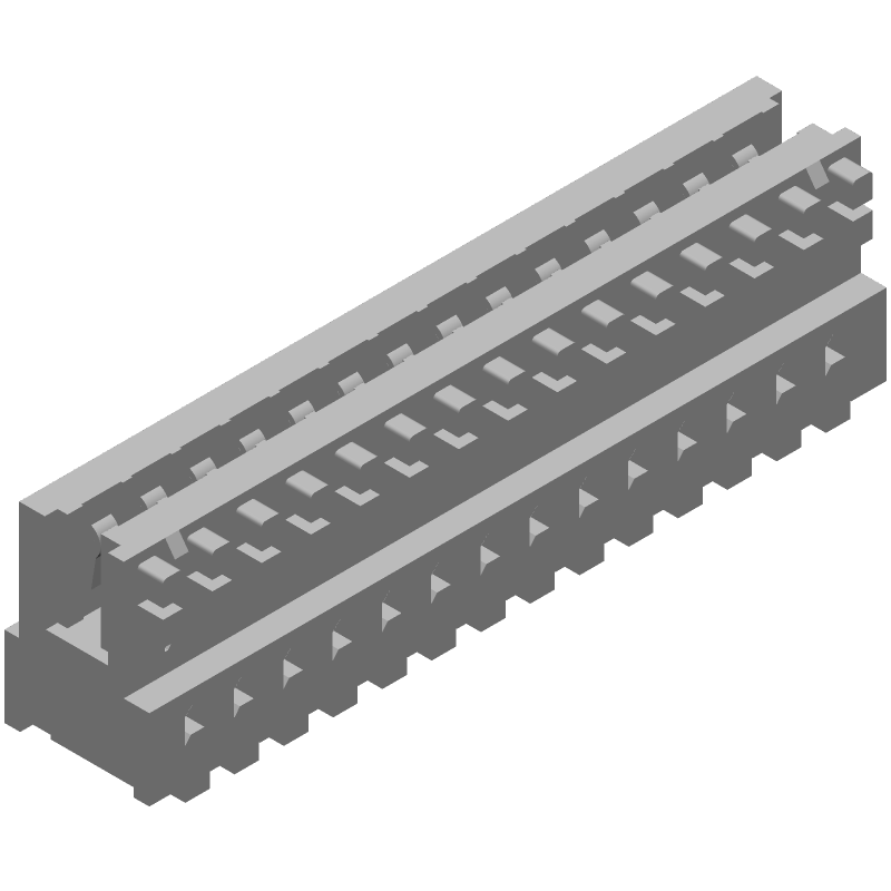 14 Pos 2.5mm IDC Card Edge Connector, Female Socket, Right Angle