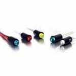 Green LED Panel Mount Indicator, 5mm, 3.5V, 525nm, 2200mcd