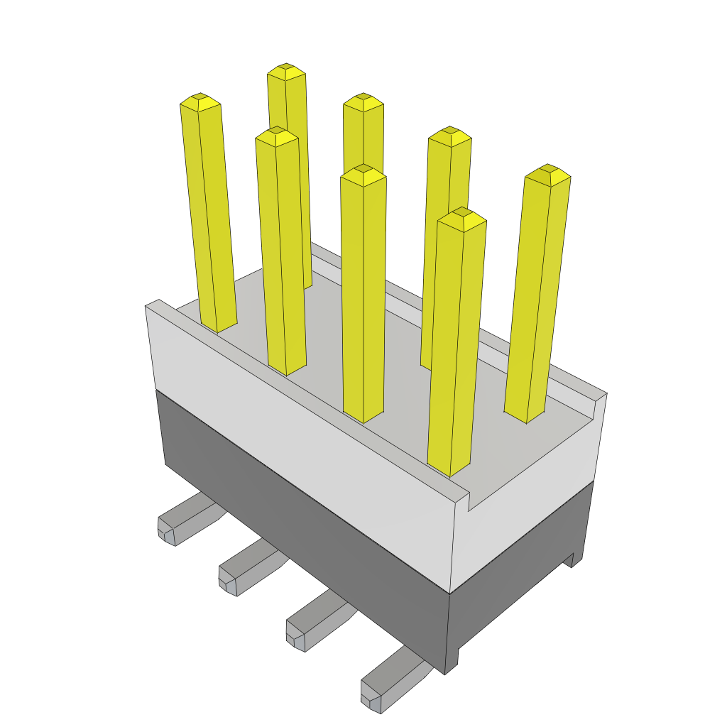 8-Contact HDR Board Stacker, 2.54mm Pitch, Surface Mount