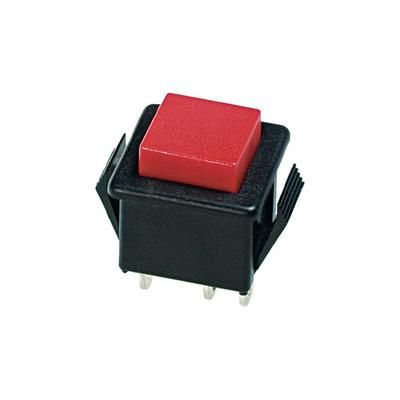 Switch Push Button N.O./N.C. SPDT Square Plunger 6A 12VDC Momentary Contact Quick Connect Panel Mount