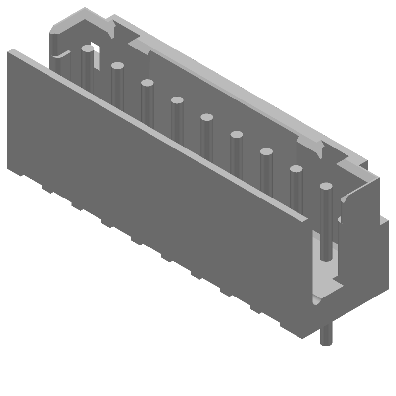 9 Pos 2mm Header HDR, Straight, Thru-Hole, 4A, 125V, Tin