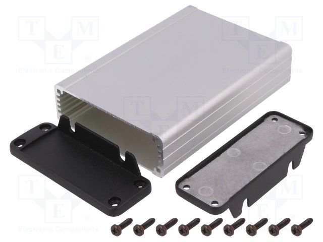 Enclosures, Boxes, & Cases EMI/RFI Alum/Flanged 4.73x3.3x1.12" Clear