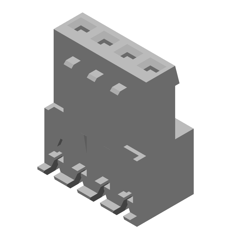 4 Pos 2.54mm Pitch Wire-to-Board Receptacle, 5A, White