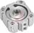 Cylinder, compact, double acting, single rod, 3/4 in bore, 1/2 in stroke