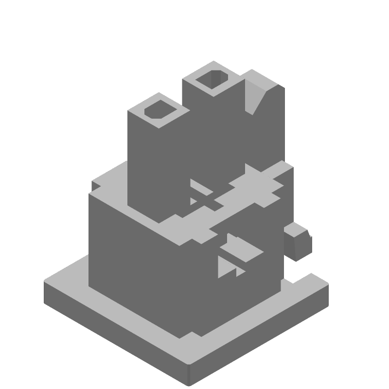 2-Pos Female Rectangular Power Connector, 13A, 600V, Crimp