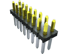 50-Contact Unshrouded Header, 2.54mm Pitch, 2 Rows, Through Hole Mount