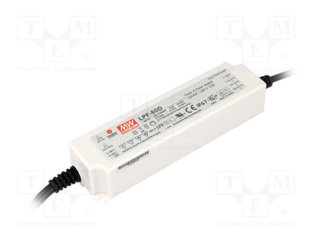 AC/DC LED Power Supply 60W Single 6-Pin