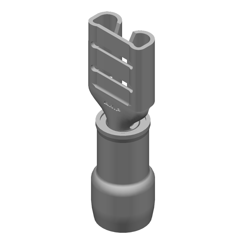 PIDG Terminal, Brass/Tin, 14-16AWG, Blue, 300V, Female Receptacle