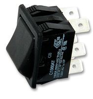 ARCOLECTRIC   C1561ATAAA   Rocker Switch, Non Illuminated, DPDT, On-(On), Black, Panel, 20 A