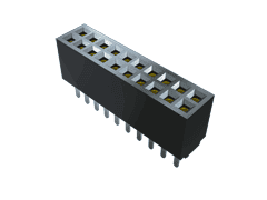 8-Contact Female Shrouded Header, 1.27mm Pitch, Solder Termination, Gold Plating