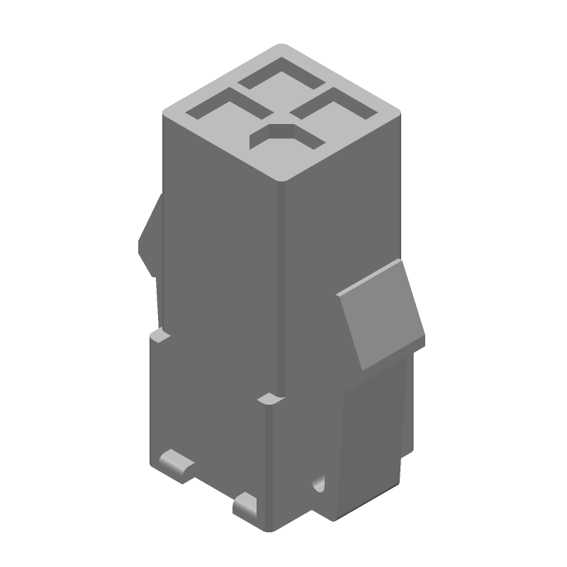4P Wire-to-Wire Receptacle, 600V, 9.5A, Crimp, Nylon Housing