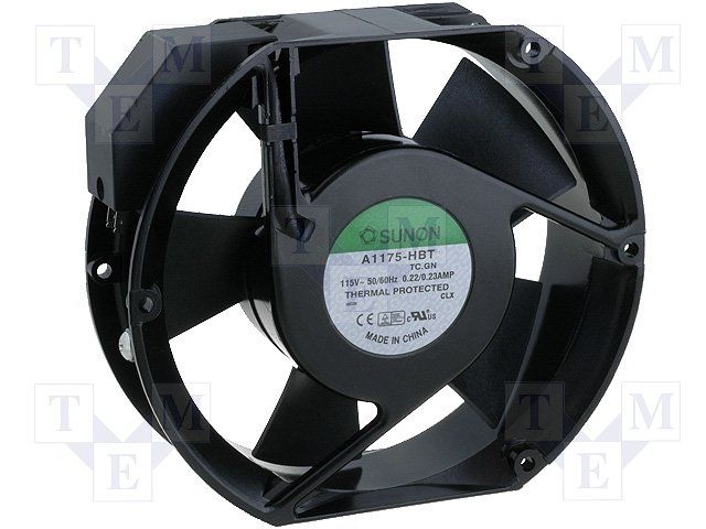 171x51mm 115VAC 239CFM 3200RPM Ball Bearing Axial Fan