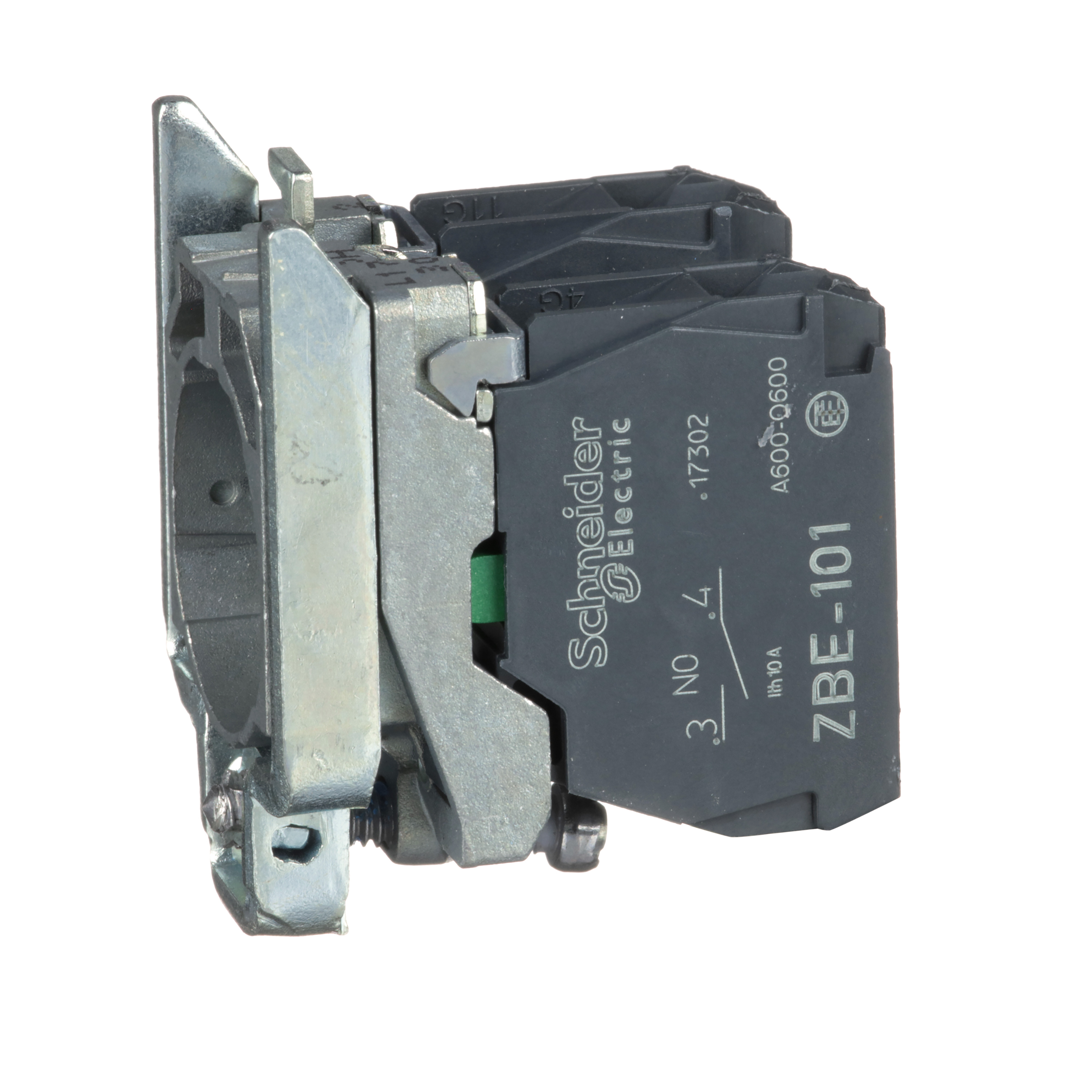 SCHNEIDER ELECTRIC         ZB4BZ103             Switch Contact Block, 10 A, XB4 Series Pushbutton Switches, 600 V, 600 V, Screw Clamp, 2 Pole