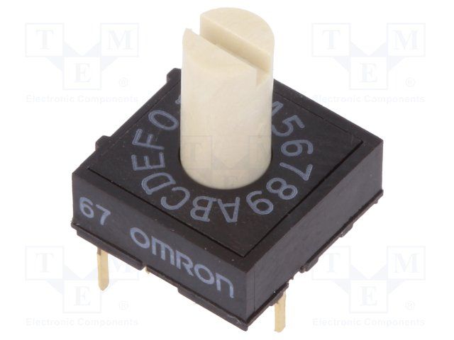 Rotary DIP Switch, 16 Pos, 24VDC, 25mA, SP16T, Through Hole
