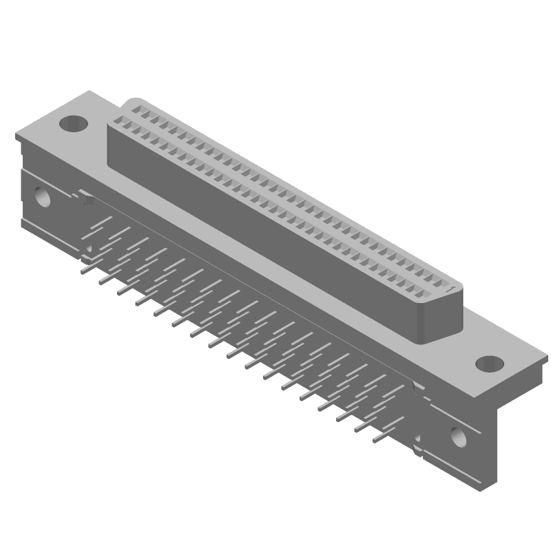 68 Pos 4 Row Shielded Right Angle Receptacle, Steel/Bronze, Gold/Tin