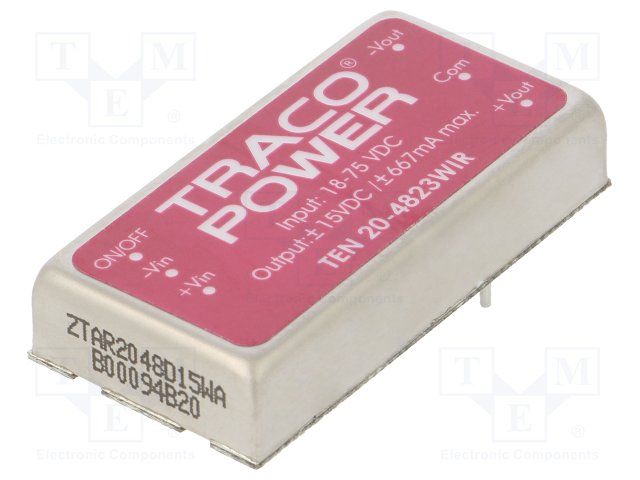 DC/DC CONVERTER, 2 O/P, 0.67A, 15V