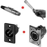 5 Pos Female XLR Connector, Solder, Panel Mount, 125V