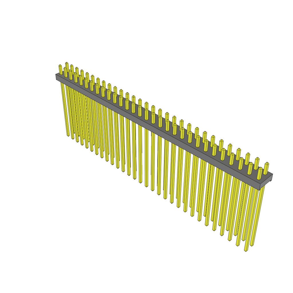 60-Contact Unshrouded HDR Header, 2mm Pitch, 2 Rows, Through Hole Mount