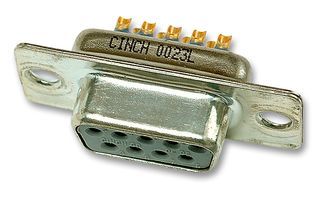 CINCH FDE-9ST2/1-LF Filtered D Sub Connector, DE, Receptacle, 9 Contacts, 1000 pF, Metal Body