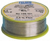 Felder Lottechnik 0.5mm Wire Solder, +227C Melting Point, 0.7% Copper, 99.3% Tin, 250g