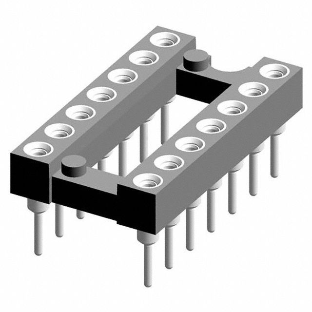 14 Pos Female DIP Socket, Straight, Gold, 150V, TH