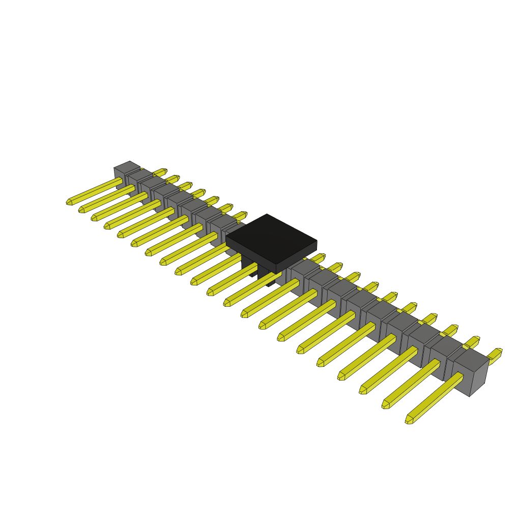 Conn Unshrouded Header HDR 21 POS 2.54mm Solder RA Side Entry SMD Tube