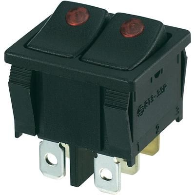 Toggle switch 250 Vac 10 A 2 x Off/On SCI R13-33PB2-02 latch 1 pc(s)