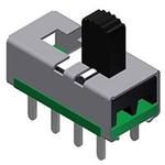 DP3T Slide Switch, ON ON ON, 0.5A 125VAC, Thru-Hole PC Pins