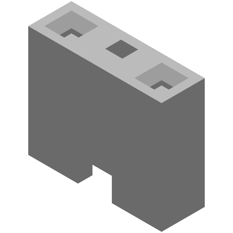 2 Pos Female Shunt Connector, 3A, 1kV, Gold Plated