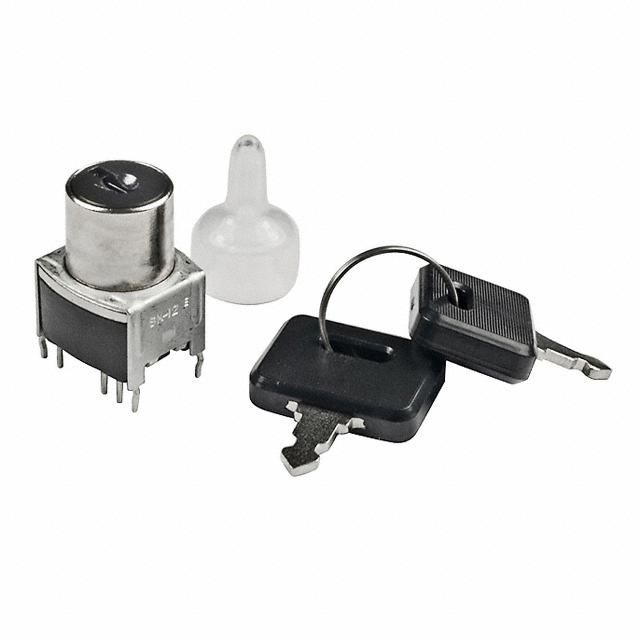 SPDT Keylock Switch, 28V, 0.1A, 90° Index, PC Pin, Through Hole