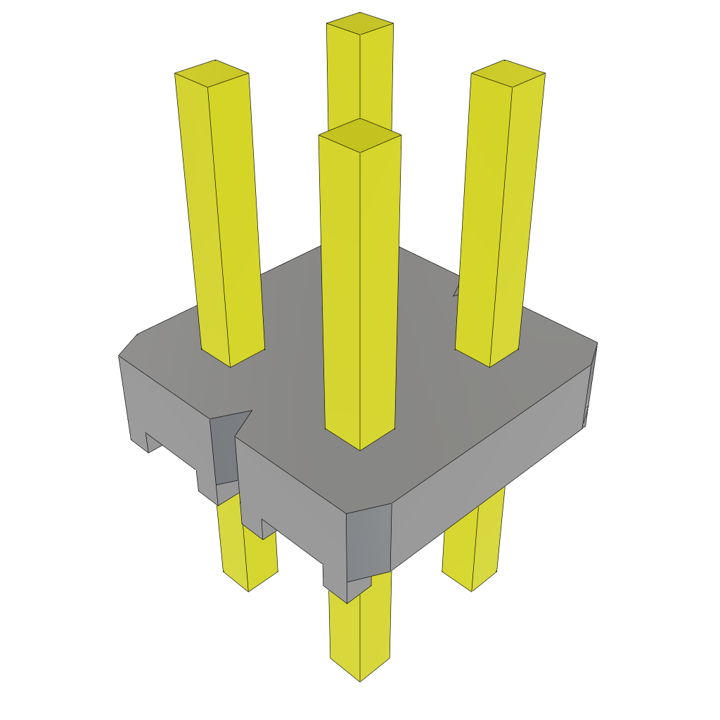 Unshrouded 4-Contact 2.54mm Pitch HDR Header