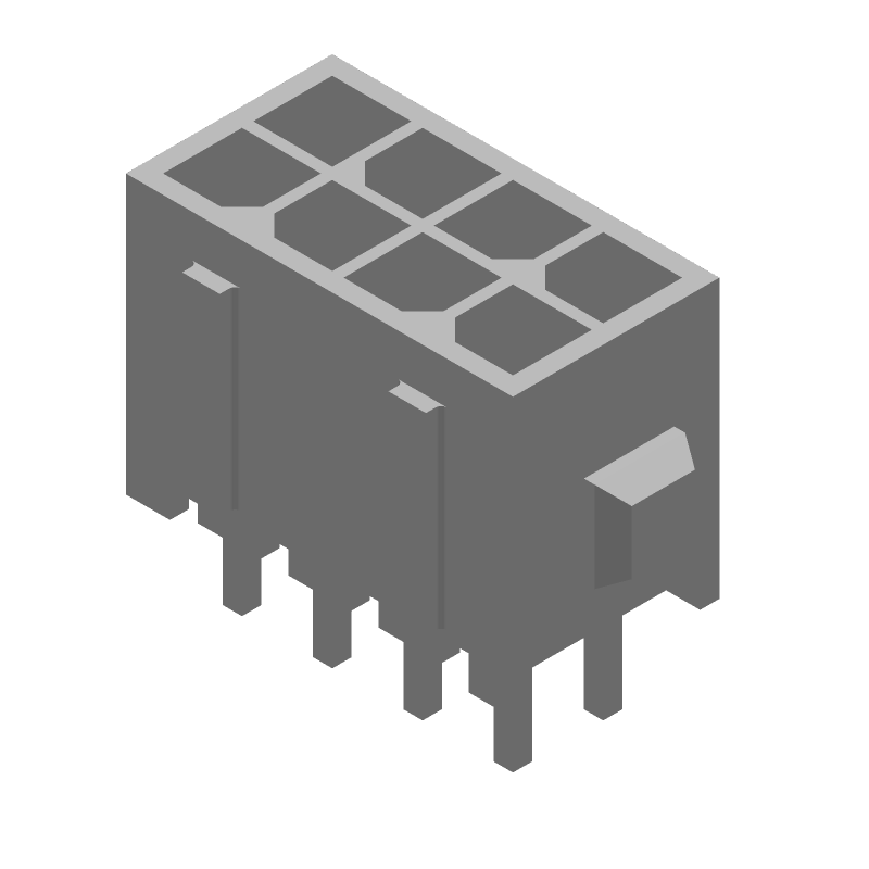 8 Pos Wire-to-Board Connector, 5A, 250V, Male, Tin, Vertical Mount