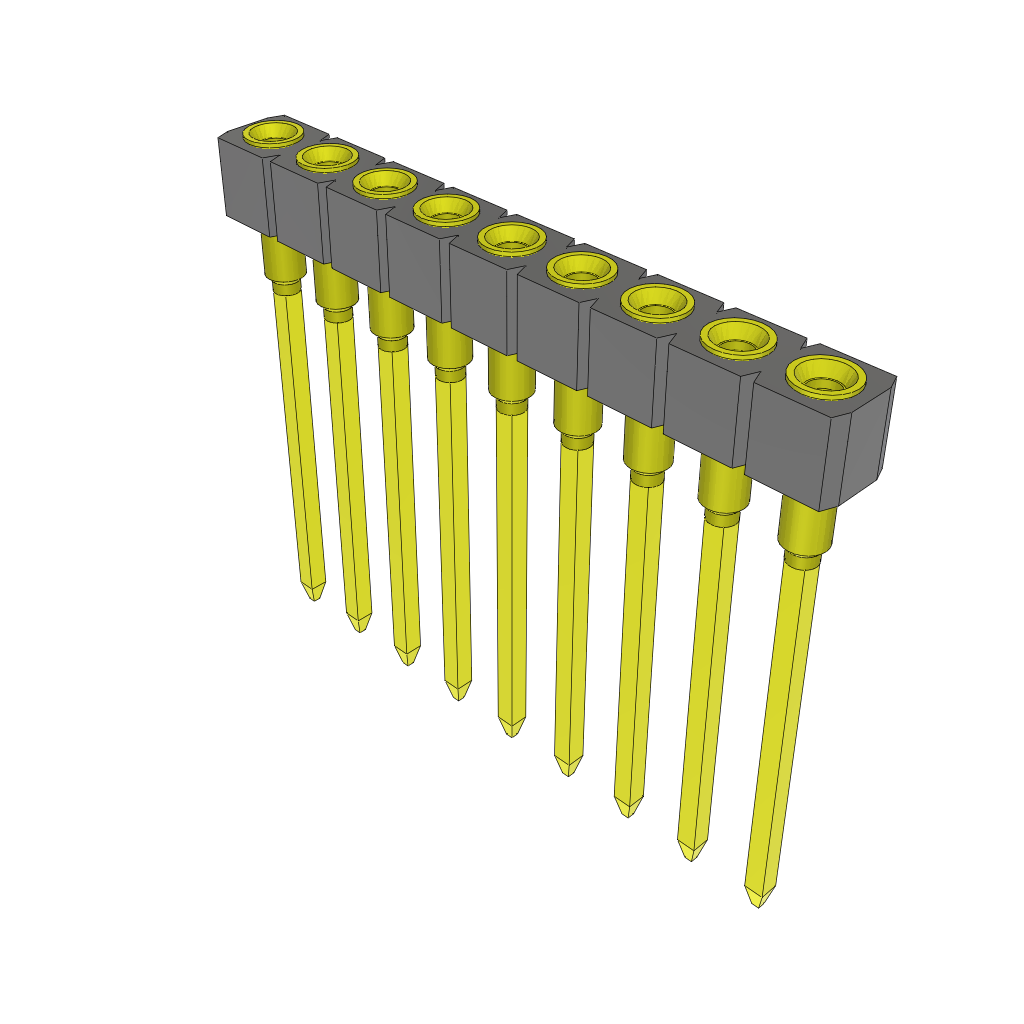 Conn Socket Strip SKT 9 POS 2.54mm Solder ST Top Entry Thru-Hole Bulk