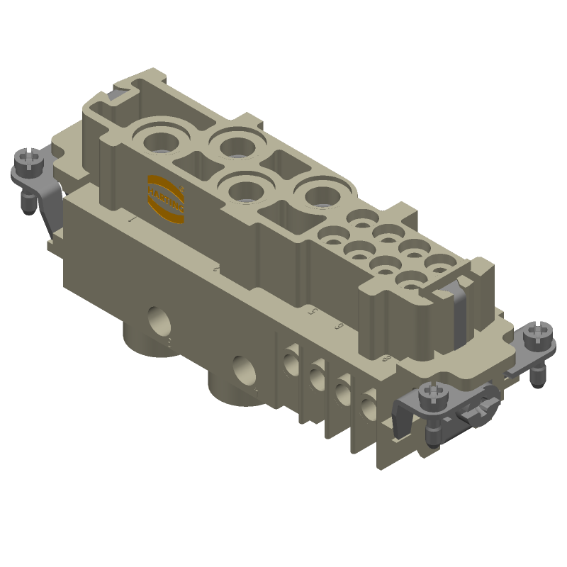 Rectangular Connector, 12 Pos, Female, 80A, 600V, IP65, Screw Term