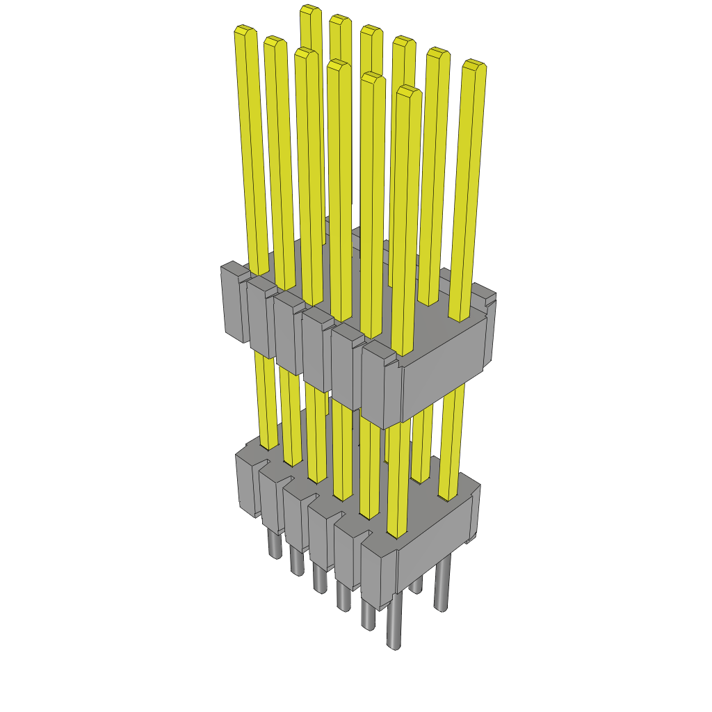 12-Position 2-Row 1.27mm Pitch Shrouded Header, 12 Contacts, Gold Plated, Through Hole Mount