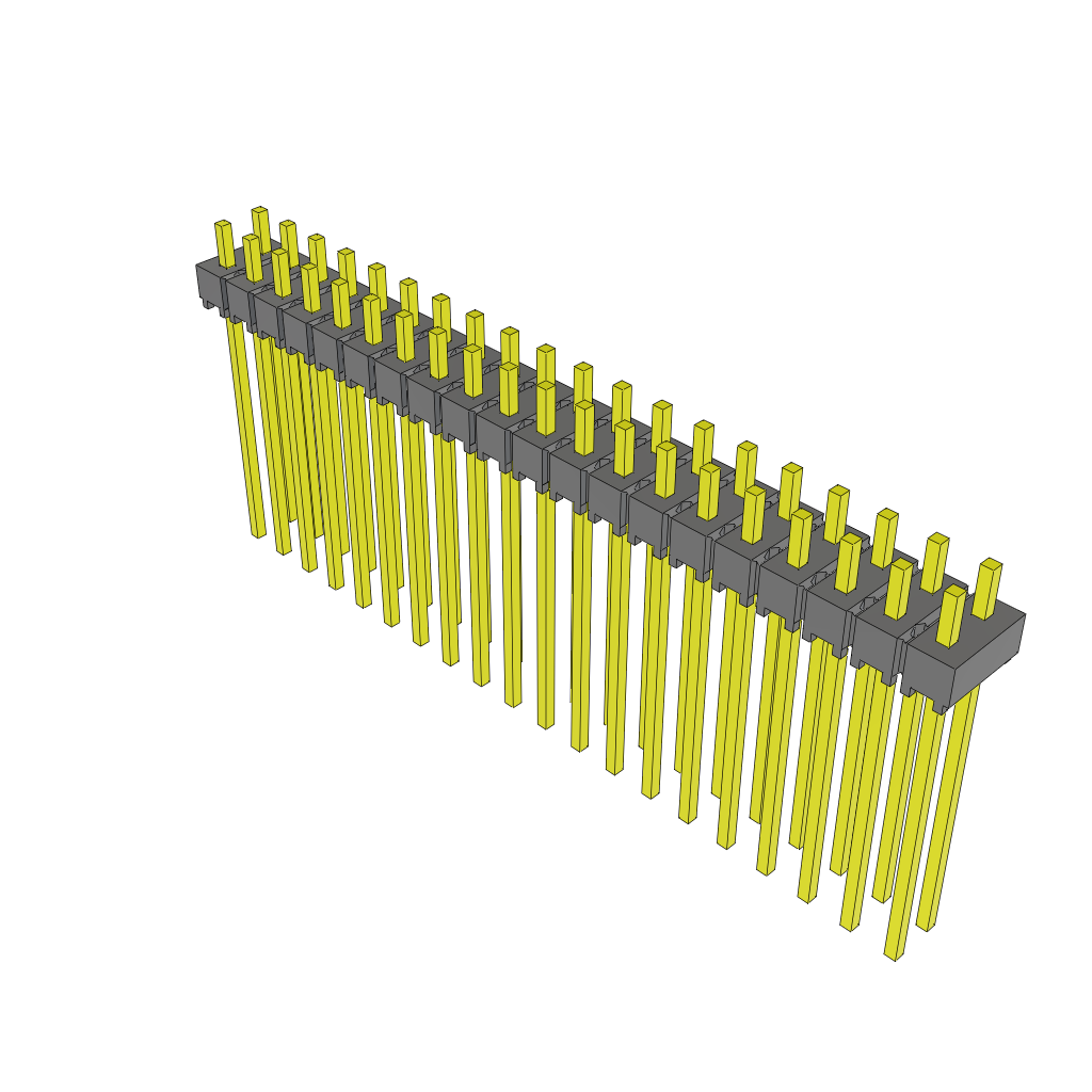 Conn Unshrouded Header HDR 40 POS 2.54mm Solder ST Top Entry Thru-Hole Bulk