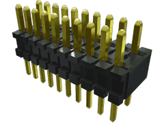 70-Contact Shrouded Header, 1.27mm Pitch, Through Hole Mount, Gold Plating