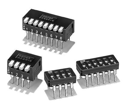 7-Pos Slide DIP Switch, SPST, Gold Copper Contacts, 30VDC