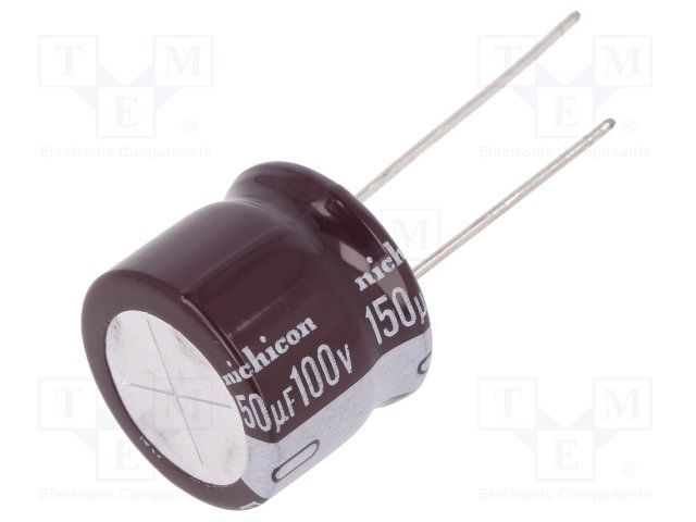 Cap Aluminum Lytic 150uF 100V 20% (18 X 15mm) Radial 7.5mm 635mA 5000h 105°C Bulk