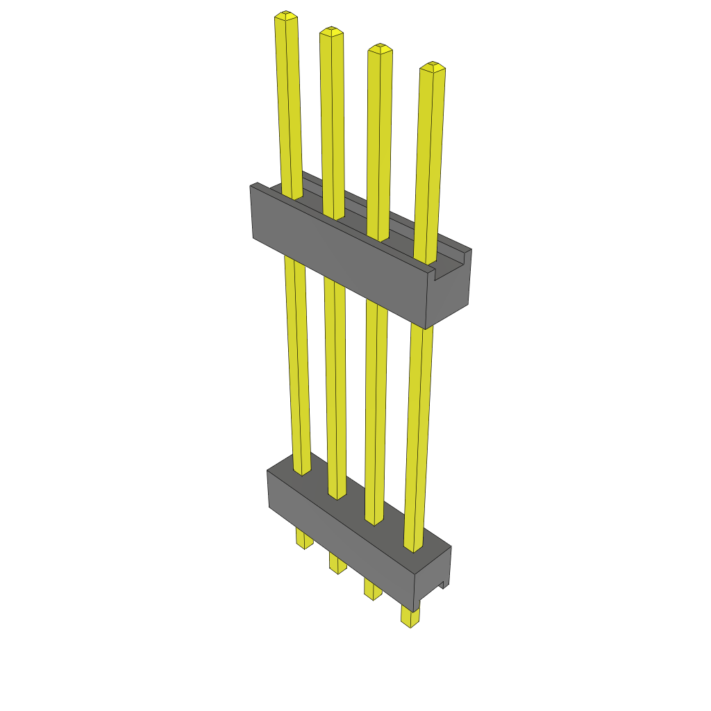 Conn Board Stacker HDR 4 POS 2.54mm Solder ST Top Entry Thru-Hole Bulk