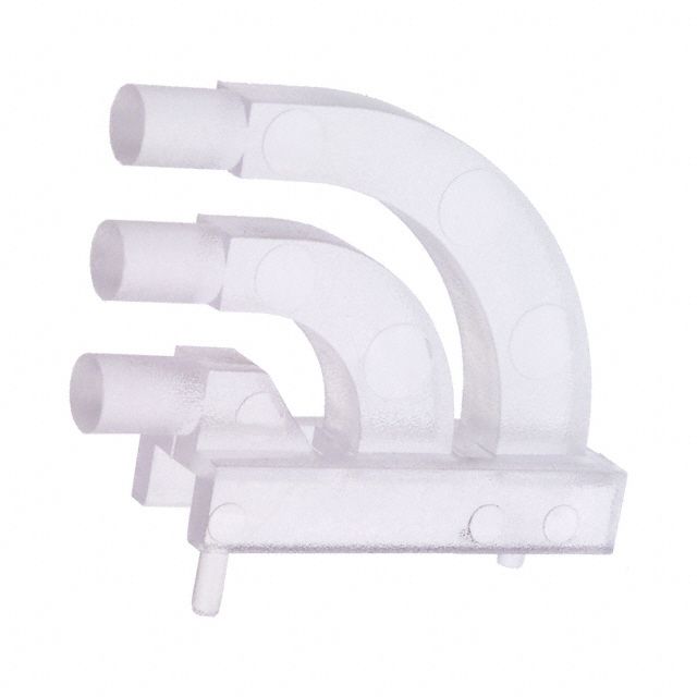 3mm Round Clear Rigid Light Pipe, 3-Way, Right Angle