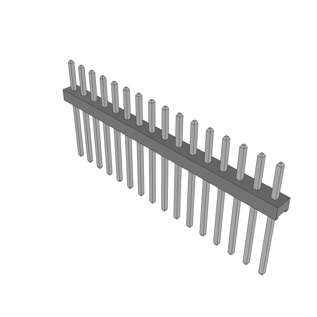 Unshrouded 16-Contact HDR Header, 2mm Pitch, Through Hole Mount, -55 to 105°C