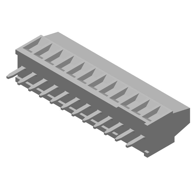 12 Pos 2.54mm Terminal Block, 10A, 150V, Straight, Thru-Hole