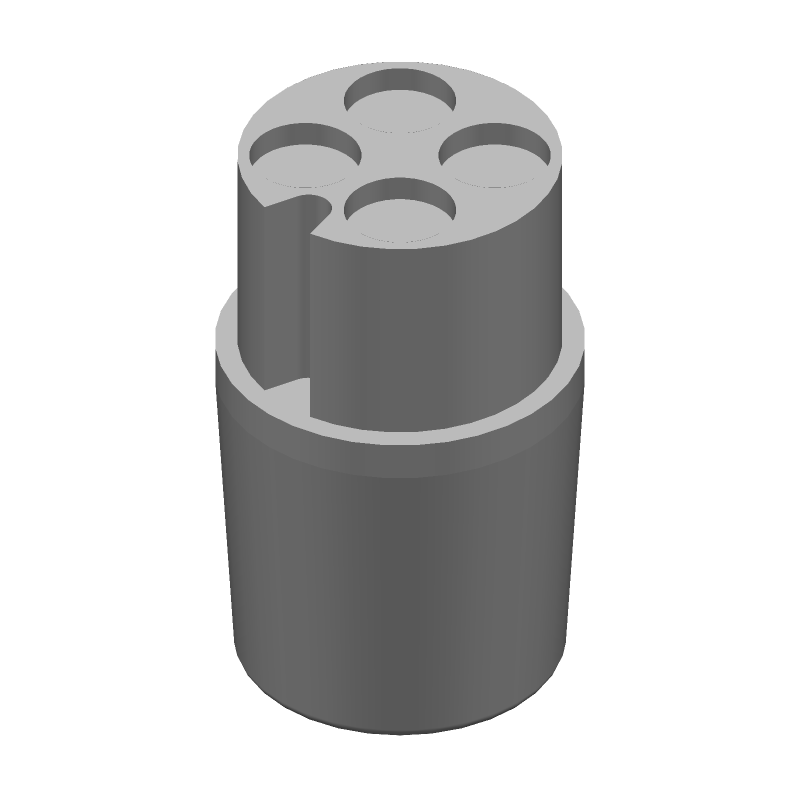 4 Pos Circular Crimp Connector, Straight, Male, Black