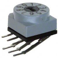 Rotary Coded Switch, 10 Pos, BCD, 0.4A 24VDC, TH Right Angle